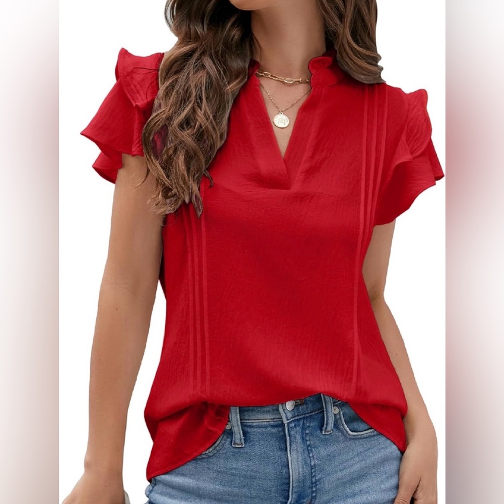 Vibrant Red Blouse